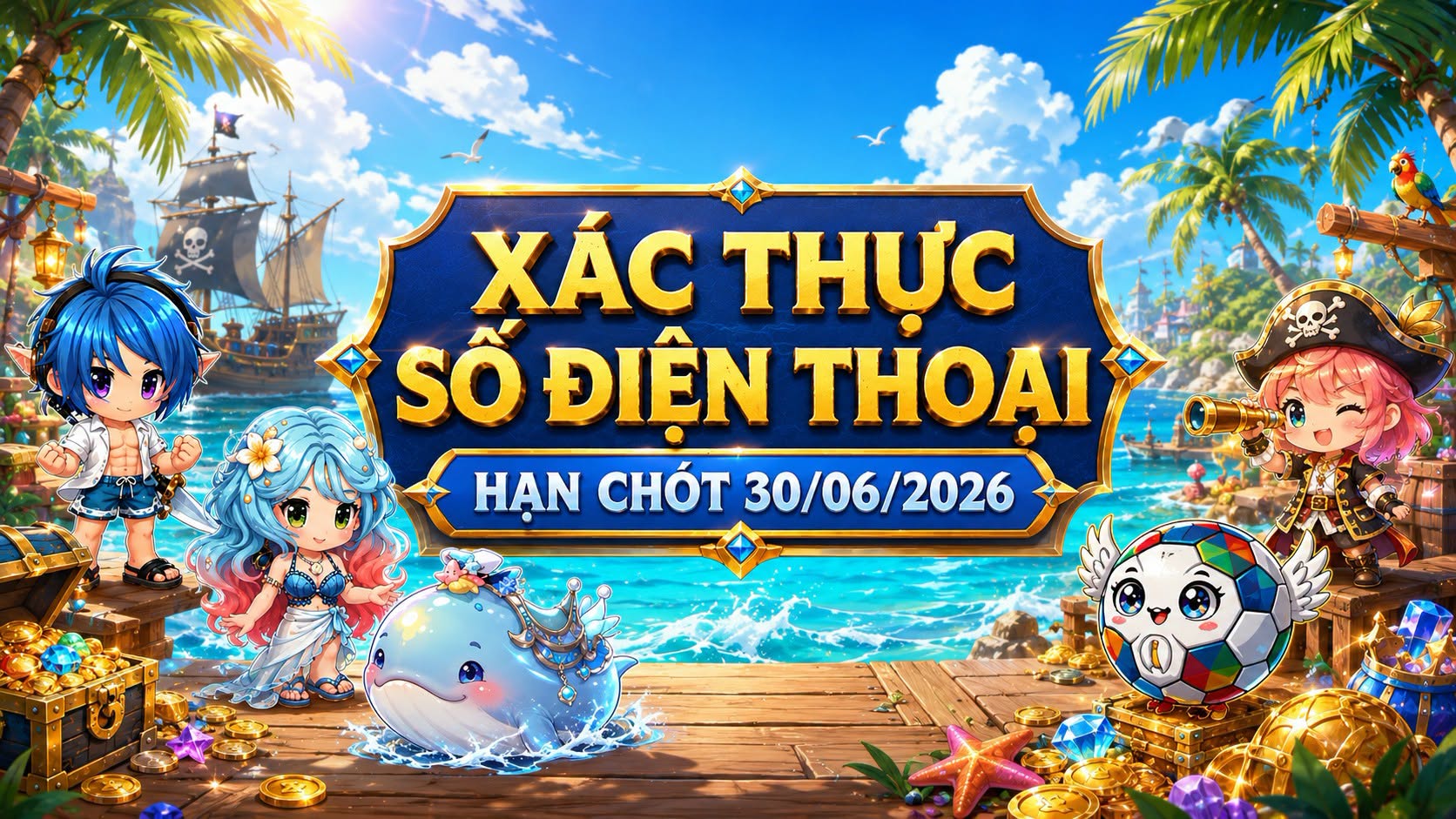 Xác thực số điện thoại cho tài khoản hạn chót 30/06/2026
