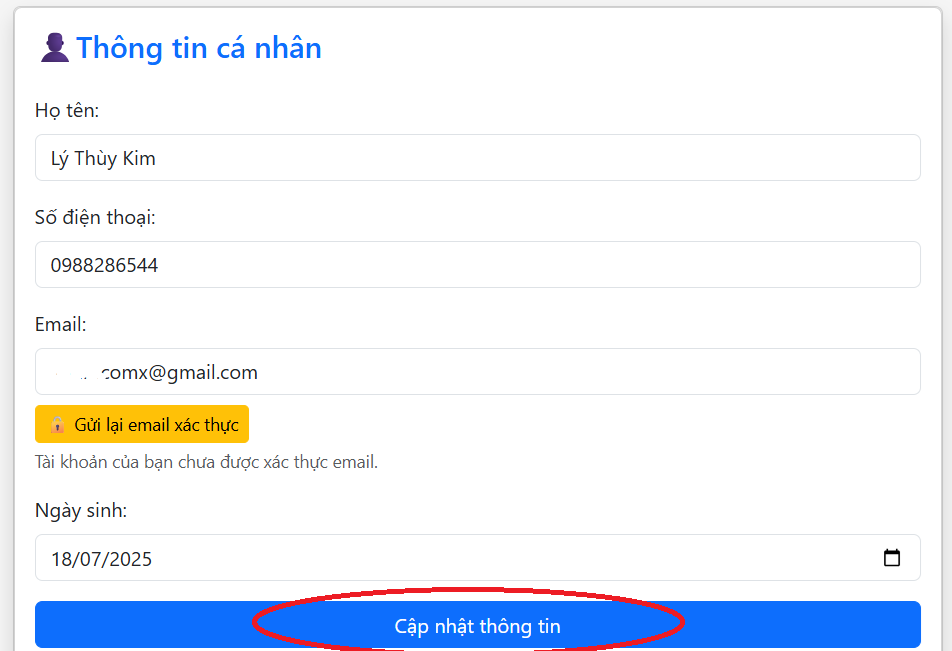 Hướng dẫn cập nhật thông tin, đổi mật khẩu nhanh chóng