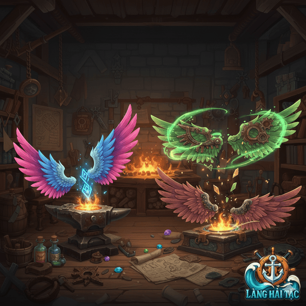 Hướng dẫn chế tạo, nâng cấp, tách Cánh game Làng Hải Tặc