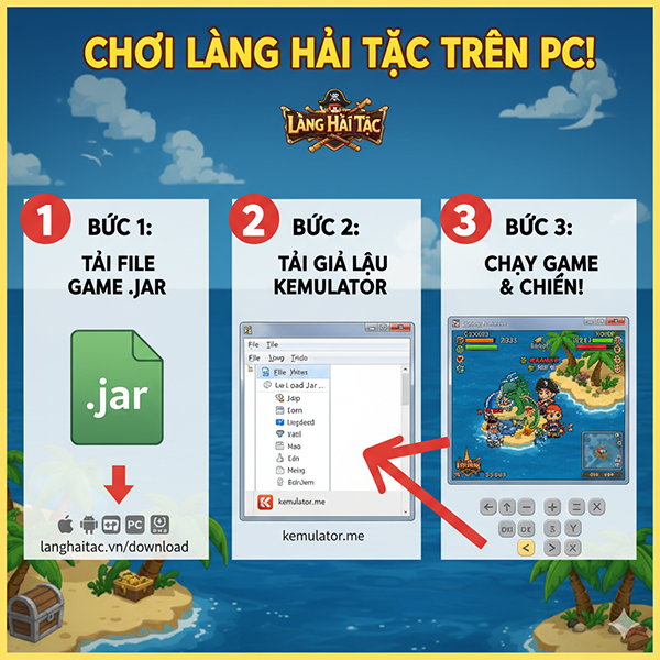 Hướng dẫn chơi game Làng Hải Tặc bản java trên PC