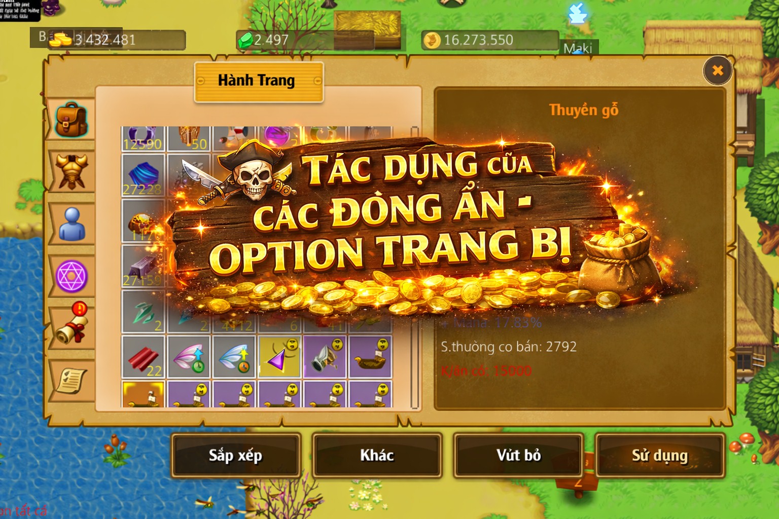 Tác dụng của các dòng ẩn - option trang bị - nội tại Trái Ác Quỷ game Làng Hải Tặc