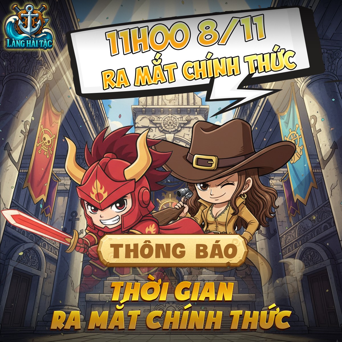 Thông báo thời gian chính thức OPEN game Làng Hải Tặc